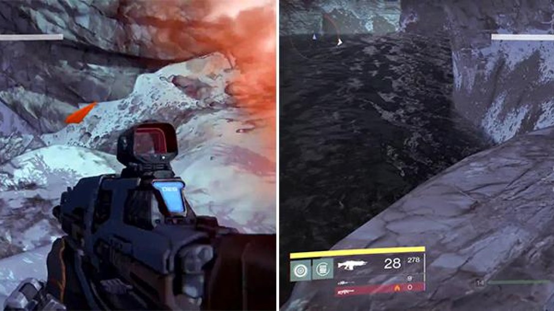 For this one you can drop down the ledge here and get the ghost (number 15) directly below you.