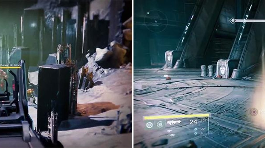 You will find a lot of Swarm Princes in this mission (left). The Sword of Crota (right) is incredibly powerful and can take out lesser enemies in one swing.