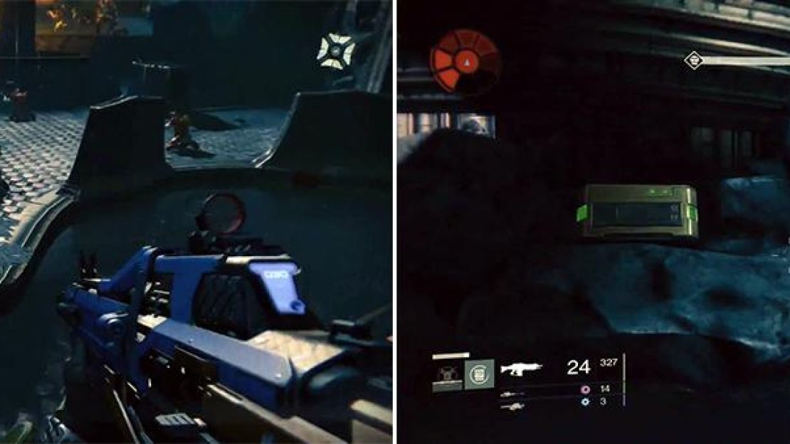 Drop down into this pool and turn around to find loot chest 3.
