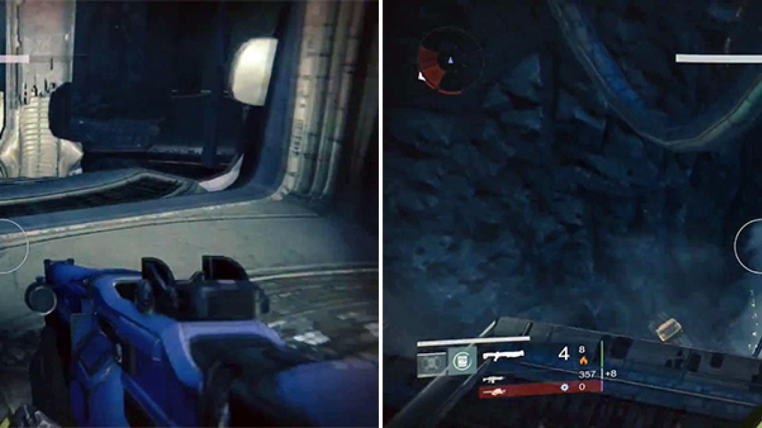 Head towards this bridge and peer over the edge to see loot chest 4.