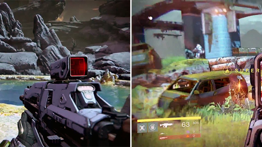 Check the rock here next to the second pool of water for ghost 1 (left). Check this car (right) for ghost 2.