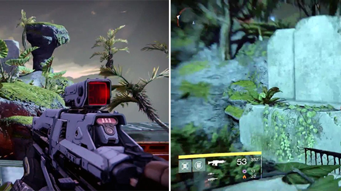 You will need to climb the cliff face and climb around the stone structures to reach the ledge housing the ghost (right).