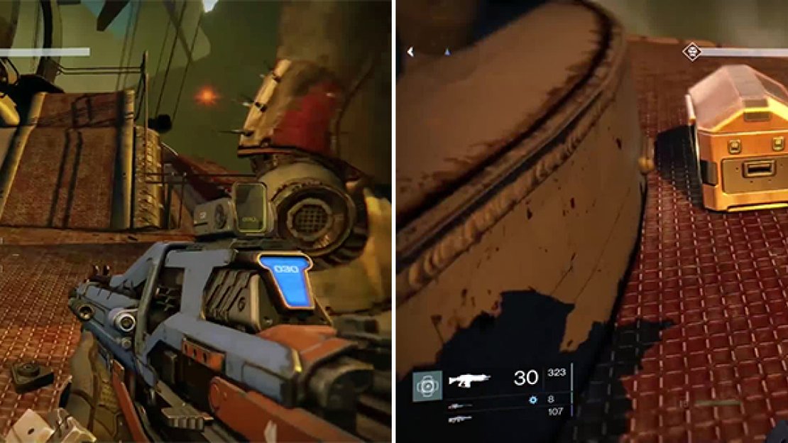Go all the way to the back of the ship to find the chest.