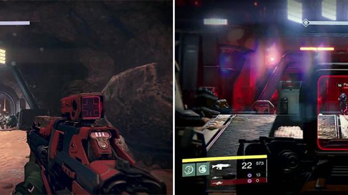 At the entrance to the Iron Line will be a group of Cabal (left). Inside is an ambush so be on the move or you will become overwhelmed (right).
