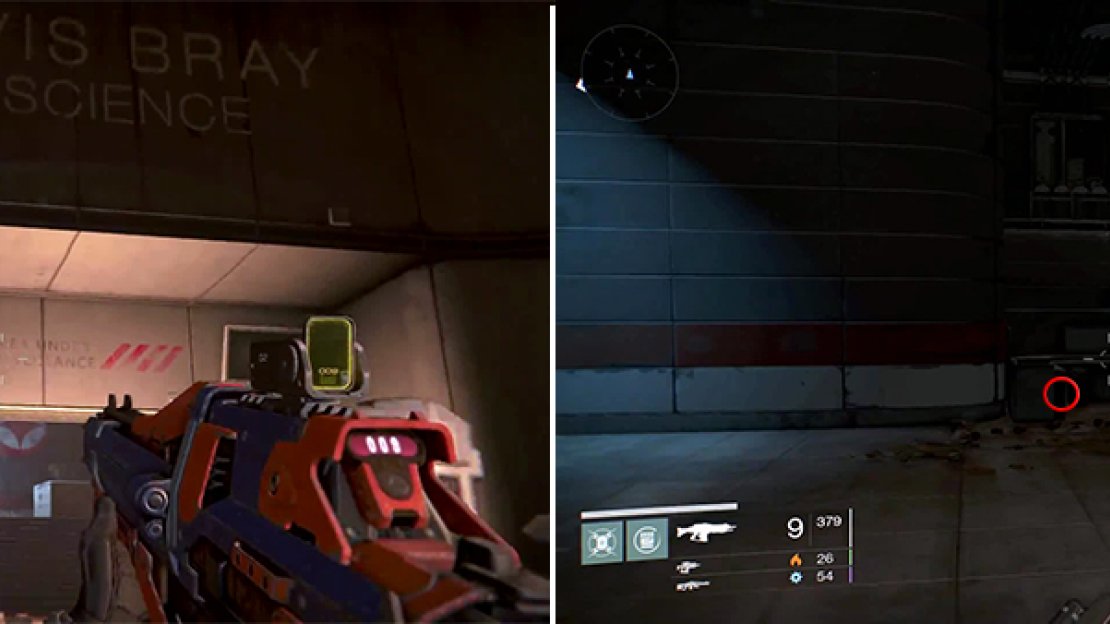 Look for the area “Clovis Bray Exoscience” (left) and then move around to see this desk (right) with the ghost.