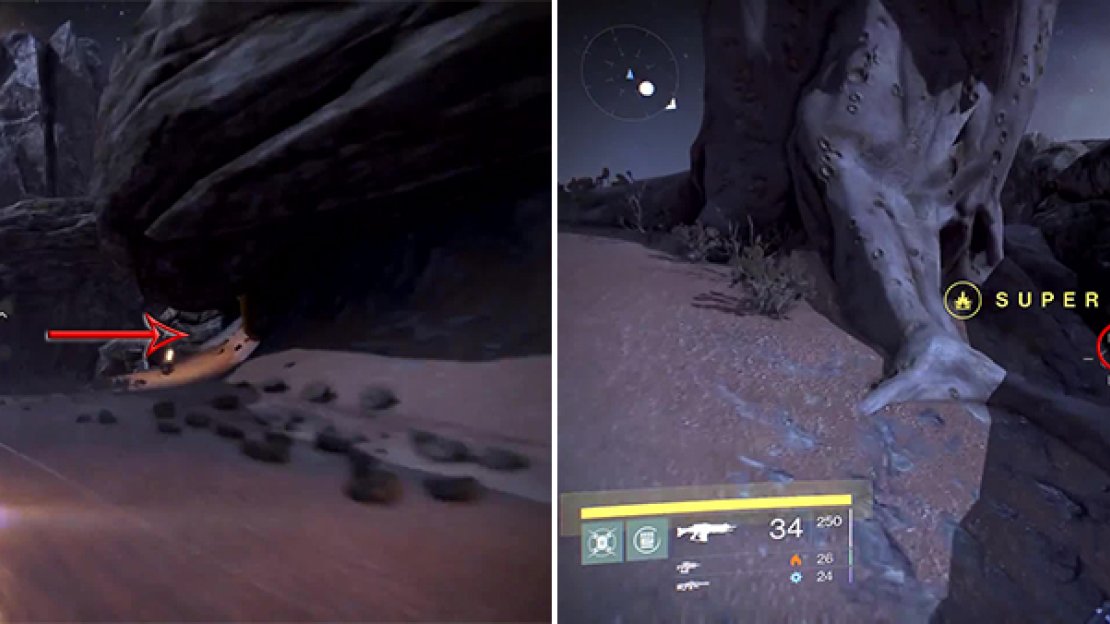 Head up to the right as you drive along (left). The ghost is at the foot of this tree (right).