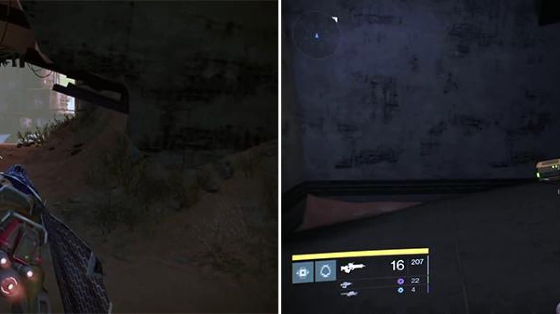 When you reach this area, jump up where the arrow is pointing (left) and crawl into the alcove to find the chest.