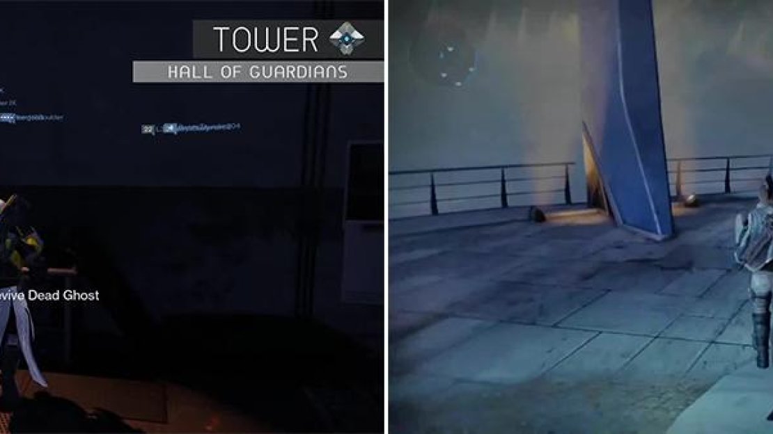 Near the Vanguards on a table right of where you enter is ghost 20 (left). During the Iron Banner Event, head to Traveller’s Walk and take ghost 21 from the railing (right).