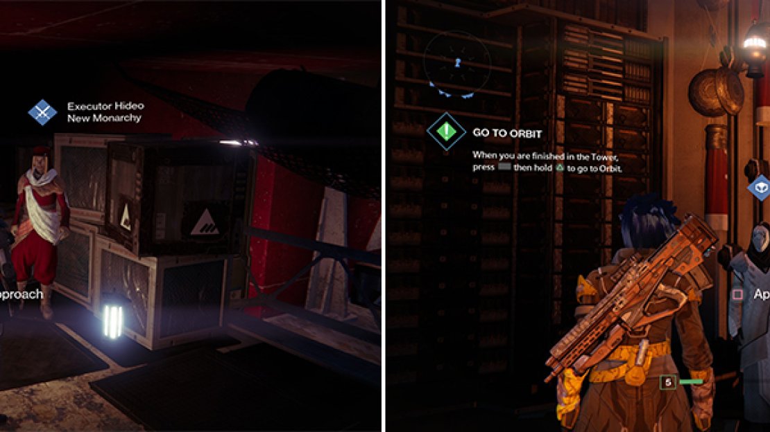 Factions (left) can be joined and you can earn reputation from them. You can then buy faction specific items from the vendors. The Speaker (right) sells legendary equipment in exchange for Motes of Light.