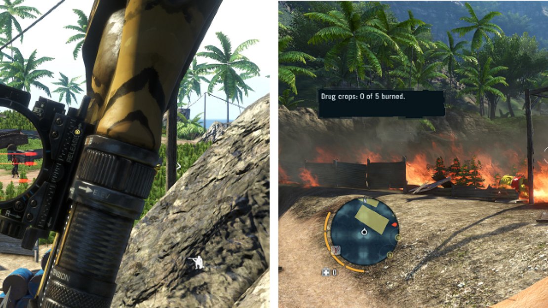 Clear the area of enemies and once you’re done, start burning the crops.