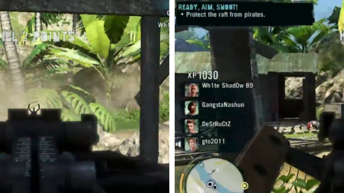 Enemies will appear on both sides of the river, so keep an eye out for them. The LMG has infinite ammo, but takes a while to reload.