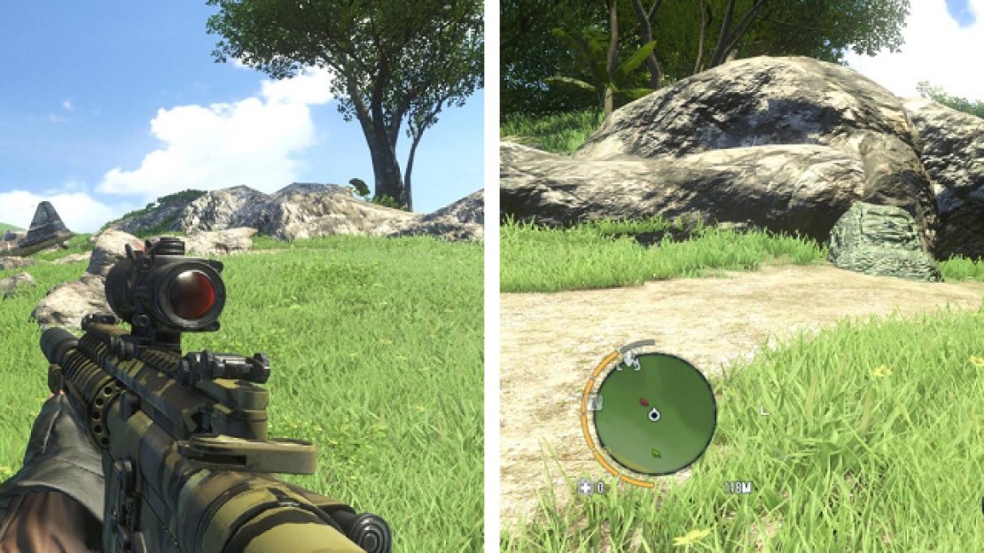 The location of the plane where you can find Relic 67 (left), as well as the path that ultimately leads to Relic 69 (right).
