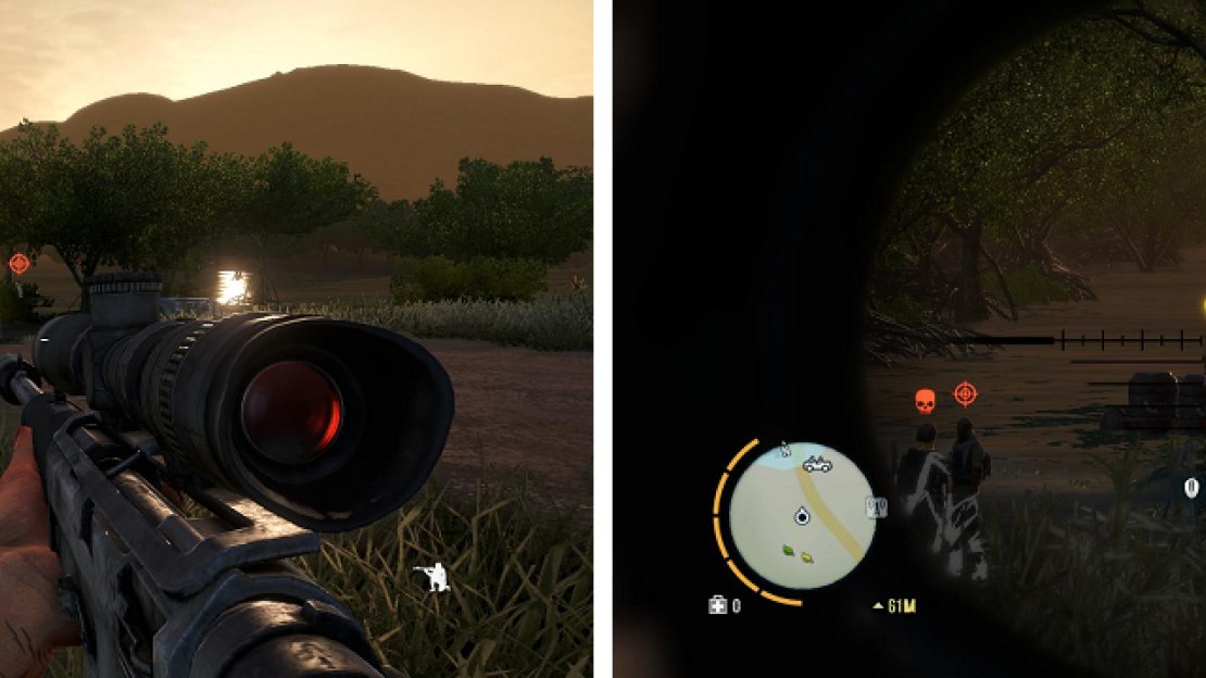 The second target can be taken out quite easily if you have a sniper rifle.