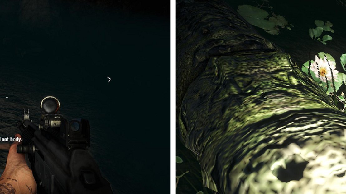 The bodies of the missing villagers are in a cave underwater and you find out who the culprit is once you start returning to the surface.