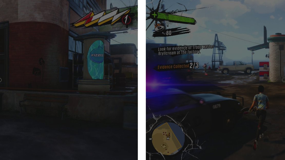 Collect the pieces of evidence hidden around the building.