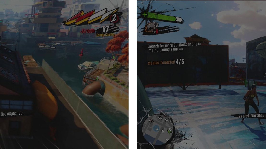 The third bag is in a tree (left) and you’ll have to clear a courtyard of enemies for the fellow to give you the fourth (right).