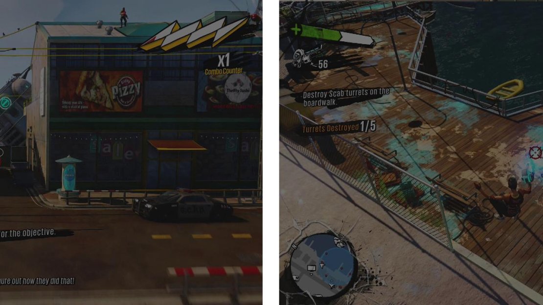 The first turret will be directly in front of you (left). There are several others along the waterfront behind the first (right).