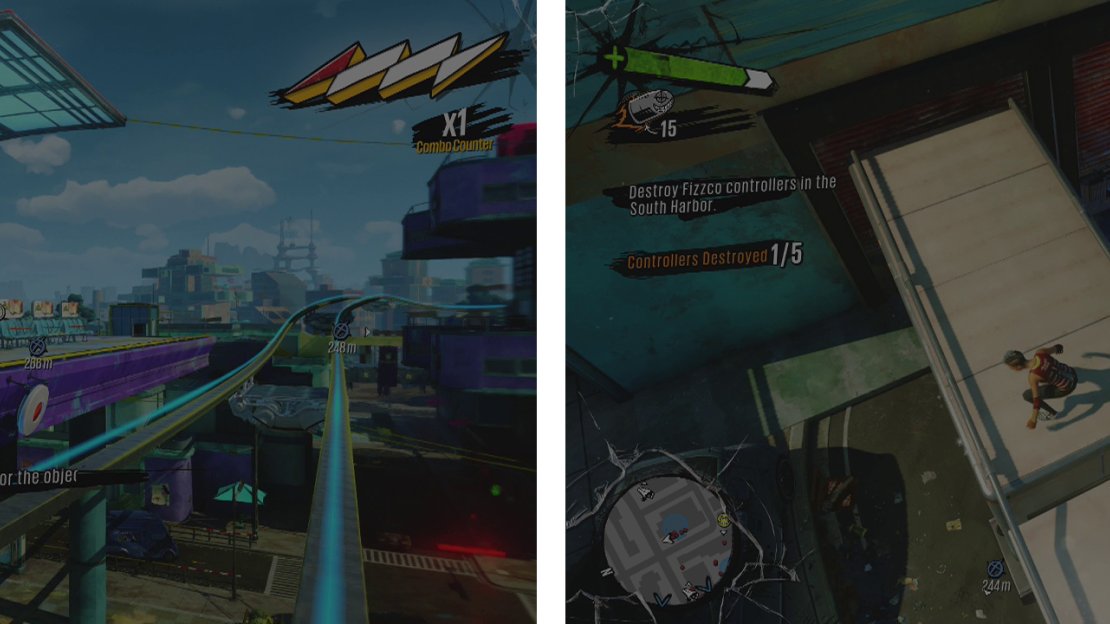 The first target is on the side of the train platform (left). The Second is on top of a truck (right).