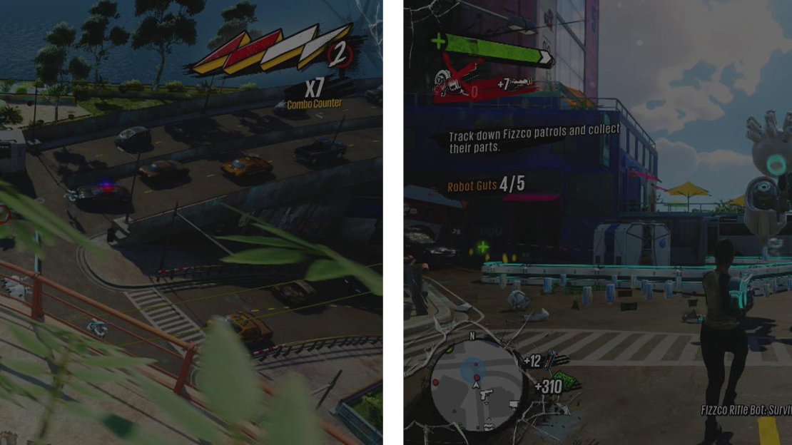 Clear out the final checkpoint (left). Eventually a Tank Bot will spawn (right). Kill him for the last quest item.