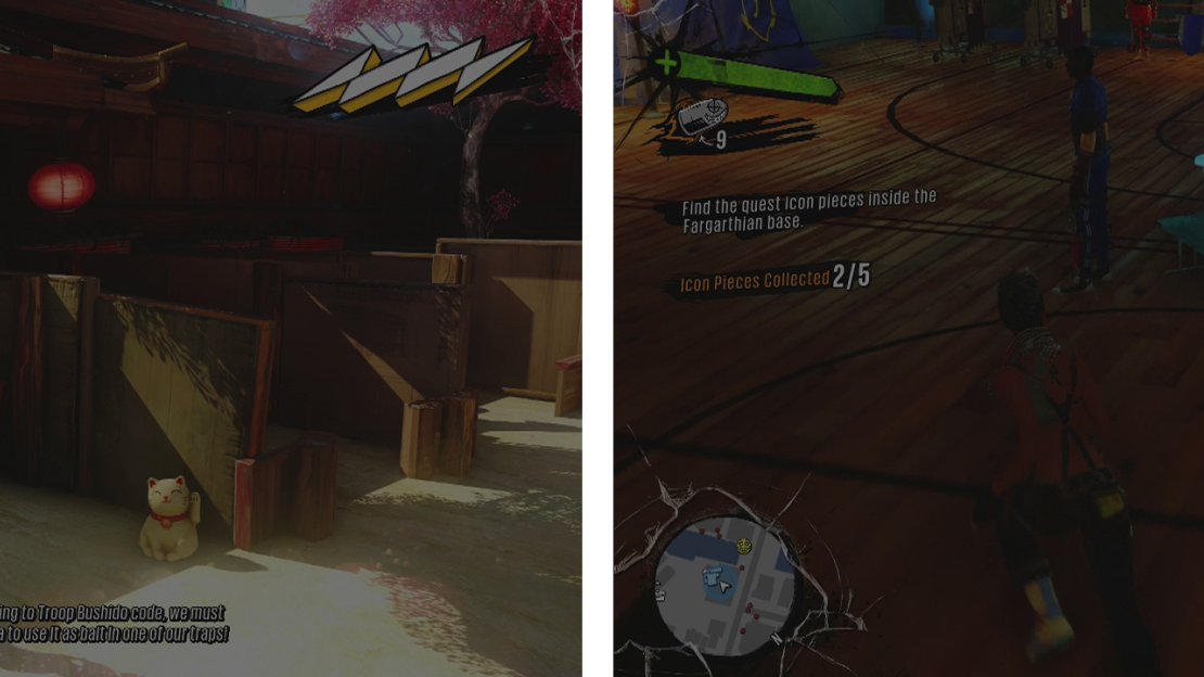 Speak to the scout at the Troop Bushido base (right) to find the next icon nearby. Collect all the icon pieces in Fargathia for the fourth icon (right).
