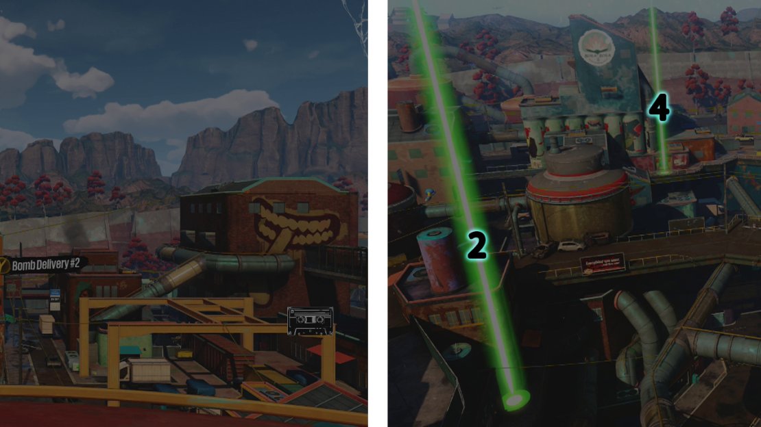 You can begin the challenge here (left). Here is our suggested route through the checkpoints (right).