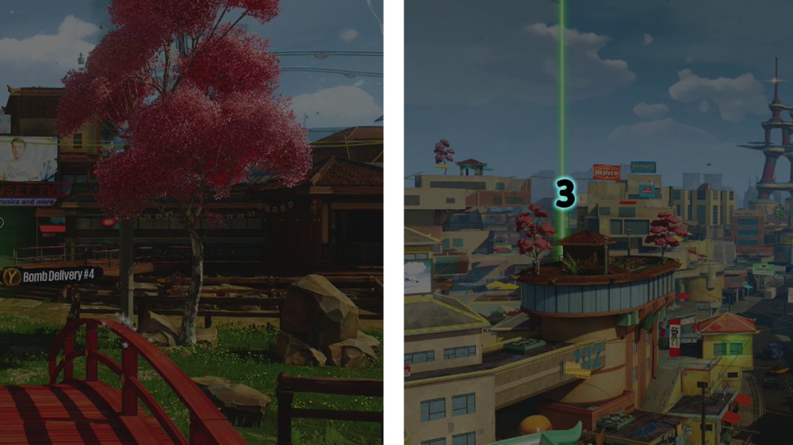 You can begin the challenge here (left). Here is our suggested route through the checkpoints (right).