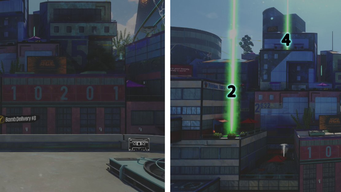 You can begin the challenge here (left). Here is our suggested route through the checkpoints (right).