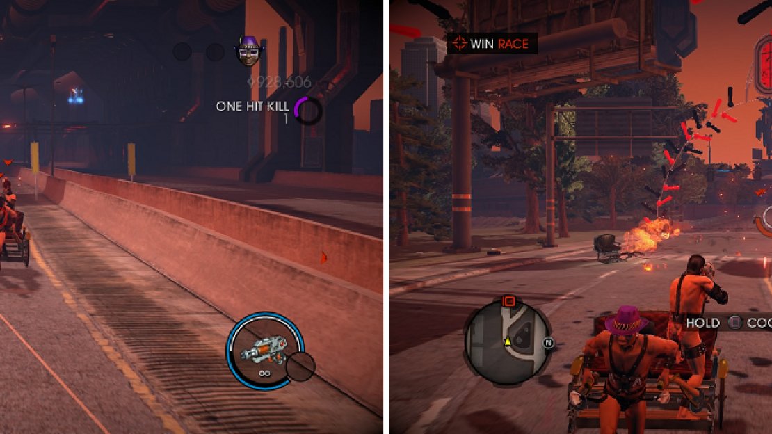 Aiming for the driver is the best way to take out the rival pony carts and the Thumpgun is the best weapon to use for this part.