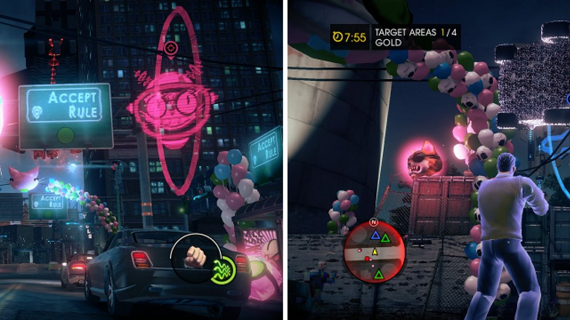 Make sure you throw the correct objects through their respective rings so you don’t lose time.