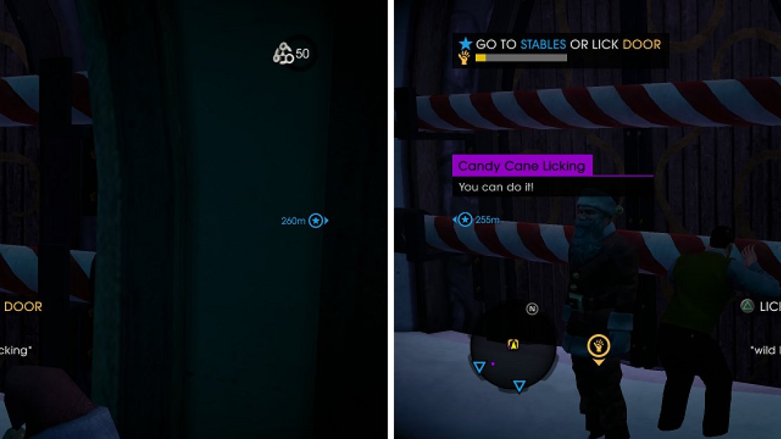 Other than a trophy/achievement, there is no reason for you to keep licking the candy cane barrier.