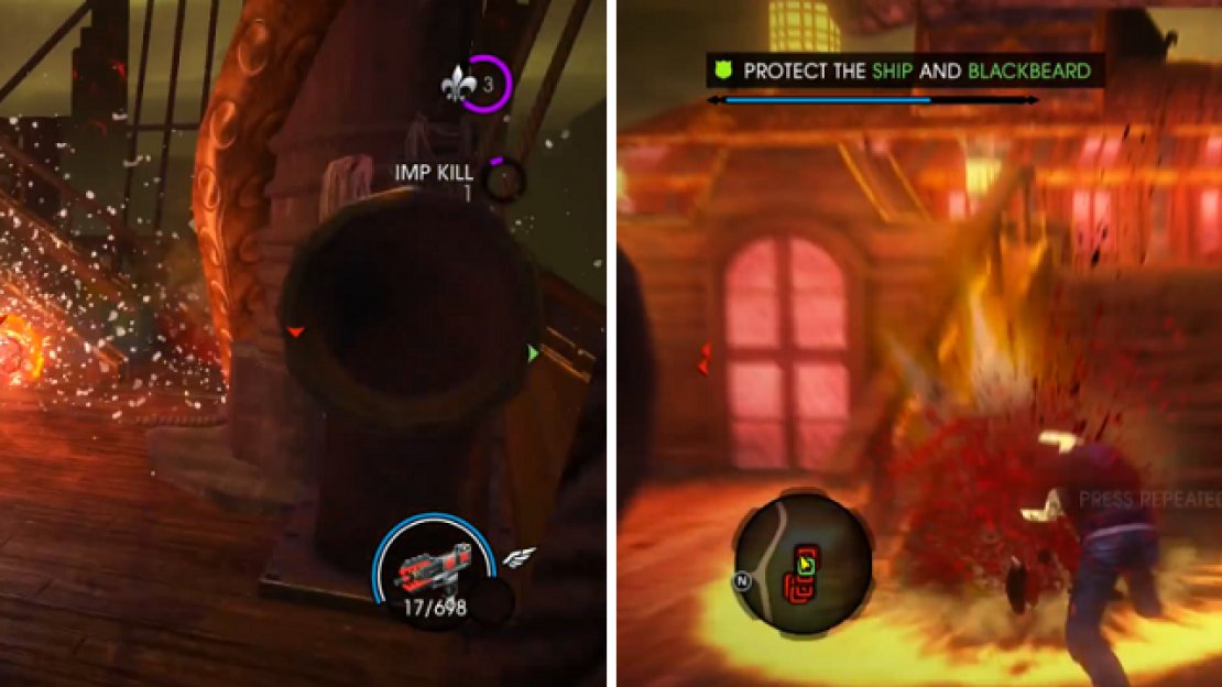 Killing the imps one by one can get tiresome, but the Gods Hammer’s shockwave can kill more of them, even those that are clinging to your body.