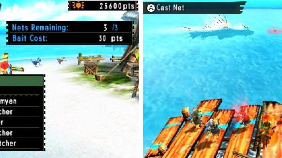 Select your Palicos…and if you’re lucky you’ll fish up a Plesioth!