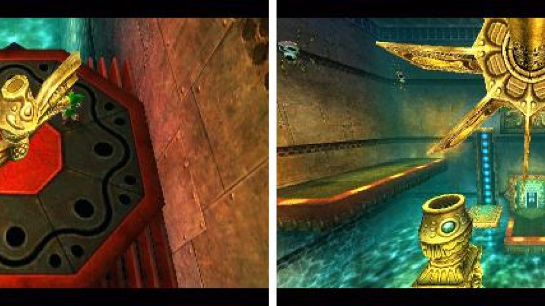 You want to open the red waterspout and close the yellow waterspout.