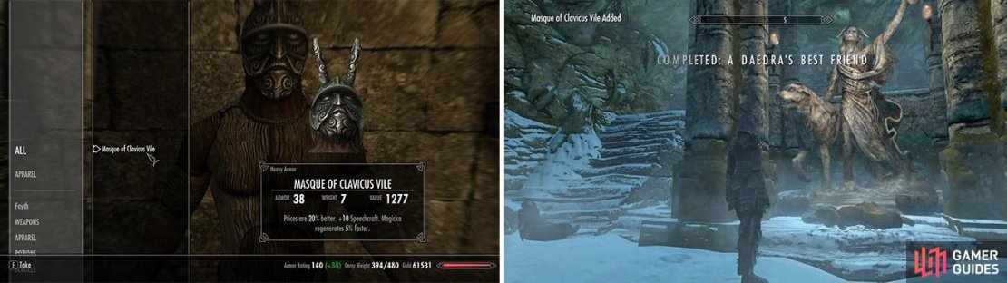 After placing Barbas back at his master’s side, this quest will be over.