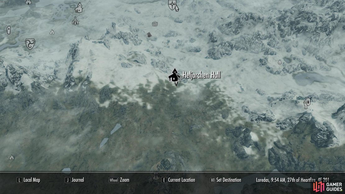 Heljarchen Hall is found south of Dawnstar.