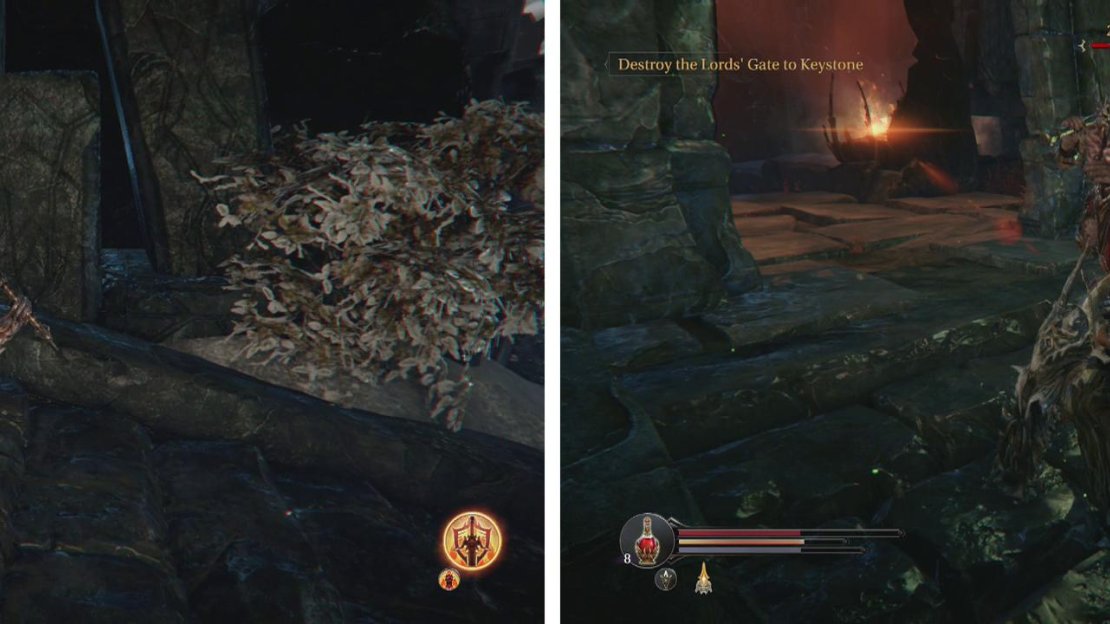 Look just beside the door to the Eternal Flame for the Tyrant heart (left) and then go kill the Tyrant! (right).