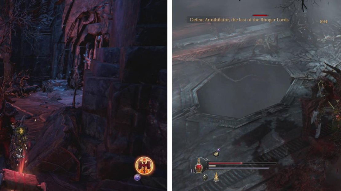 Grab the Audio Note from near the locked gate (left). When you reach the Spider room - watch out for the holes in the floor (right).