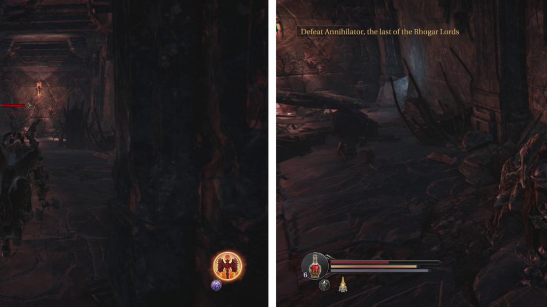Kill the Spellcaster (left) and look for the well hidden Audio Note nearby (right).