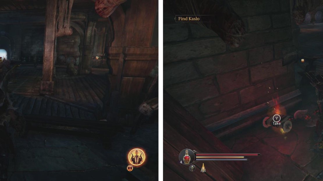 The Spider lurks in the centre of the room (left). On New game + there is an Audio Note here as well (right).