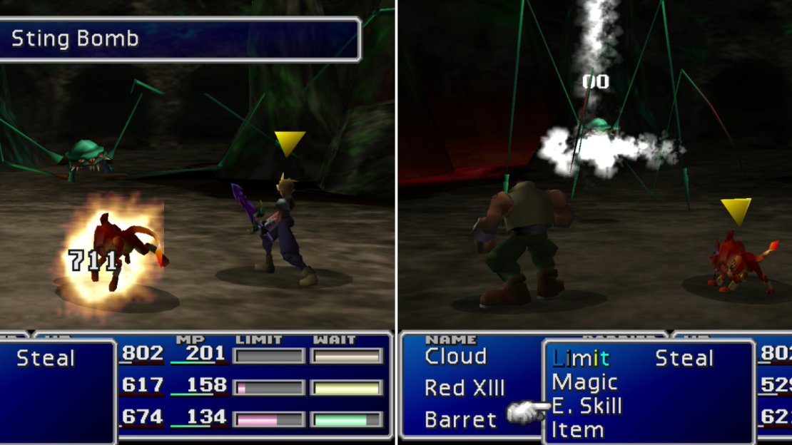 If you disturb their nests, you’ll have to defeat Stinger enemies. They’ll employ their “Sting Bomb” attack to deal heavy damage to a character (left) but can be easily pacified with “Death Sentence” or “Frog Song” (right).
