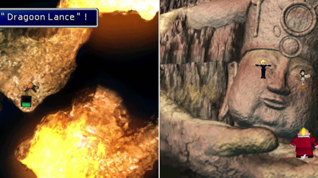 Claim the Dragoon Lance from a cave near Da-Chao (left) then confront Don Corneo, who is up to his old perverted practices (right).