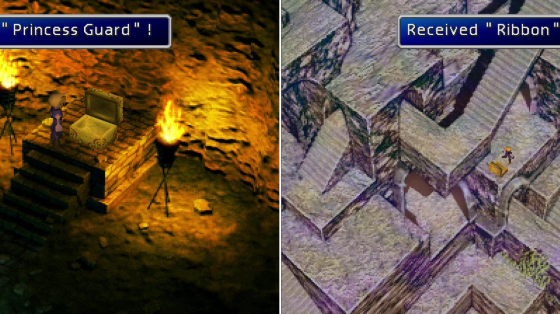 Explore the different hour rooms to claim the Princess Guard at IV (left) and the Ribbon at V (right).