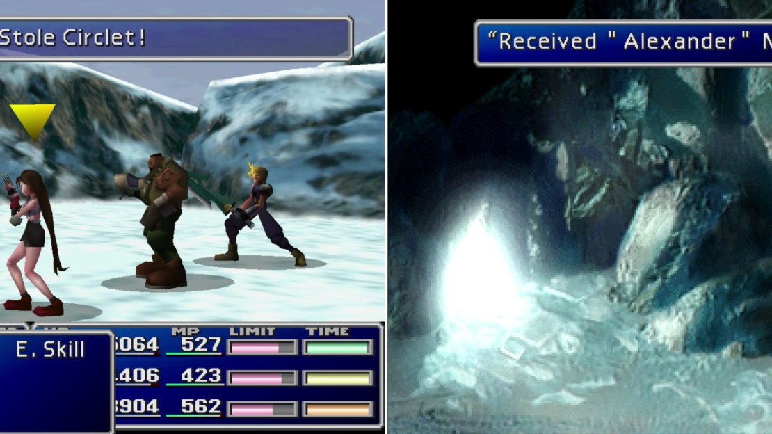 During your fight with the “Snow” witch, steal a Circlet (left) and afterwards claim the real prize; Alexander Materia (right).