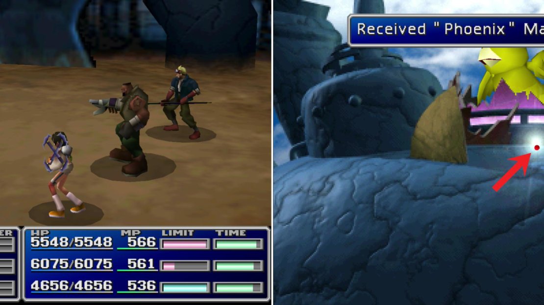 Throw the Fort Condor mini-game to get into a fight with CMD. Grand Horn, which can be robbed for a piece of Imperial Guard armor (left). After you’re victorious, go search the top of the reactor to find a piece of Phoenix Materia (right).