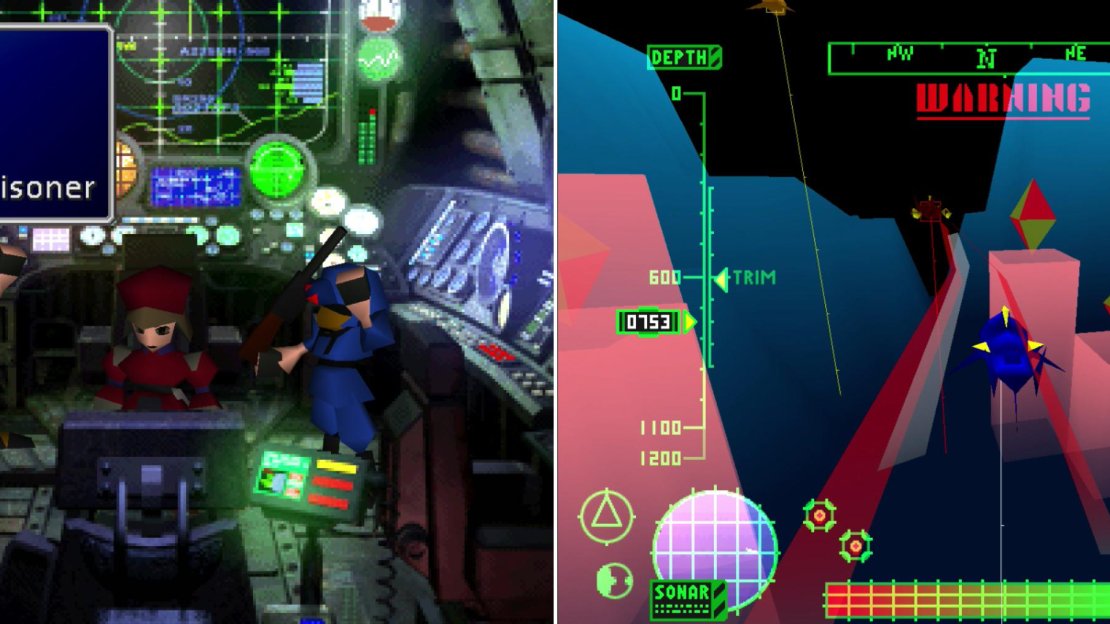 Either kill or capture the command crew on the submarine (left) then hunt down and destroy the enemy submarine with the Huge Materia on it! (right)