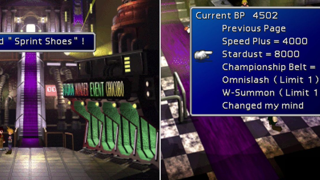 Win eight battles in the Battle Arena and a gladiatorial fan will give you some Sprint Shoes (left). Earn Battle Points over the course of battle without leaving the Battle Arena to obtain some great loot (right).