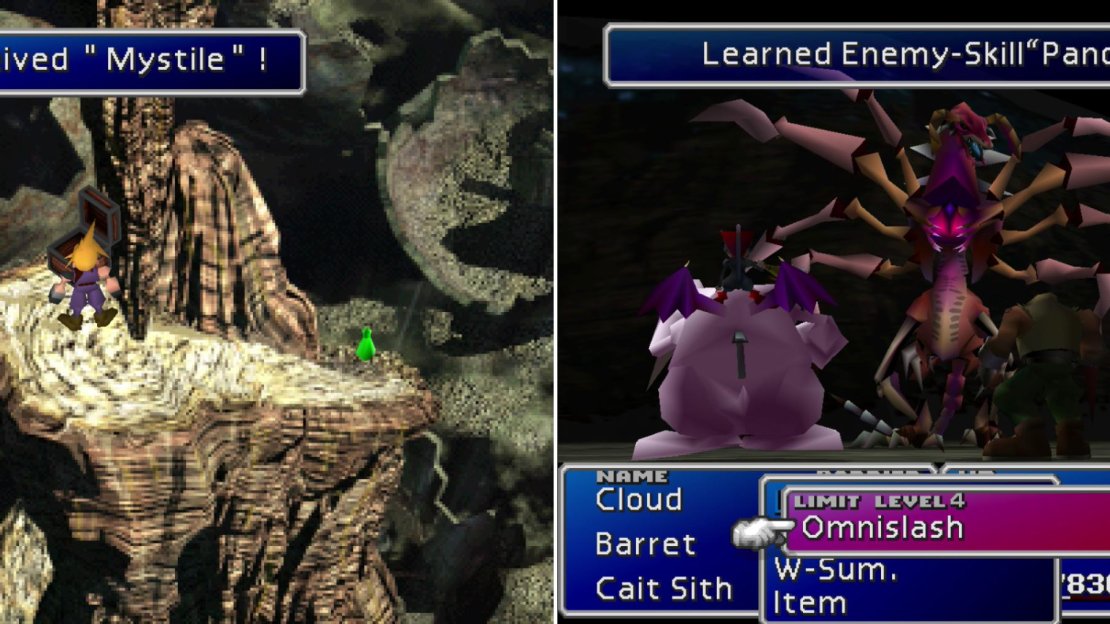 Be sure to grab the Mystile (left) as a second piece of this excellent armor is a great catch. The Zombie Dragon is the only foe in the game who will cast the “Pandora’s Box” Enemy Skill, and it will only cast it once in the entire game, as a final attack (right).