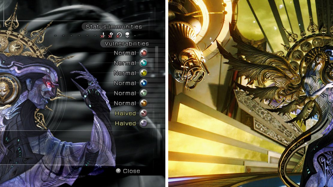 The first form of Orphan is the penultimate boss of Final Fantasy XIII. After Barthandelus is defeated, Orphan’s shell emerges from the inky fluid and attacks the party.