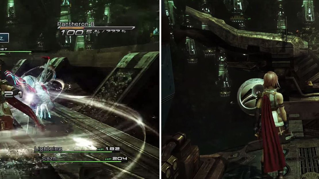 Blitz (left) is excellent for damaging multiple enemies at once. Potion x 2 treasure sphere (right).