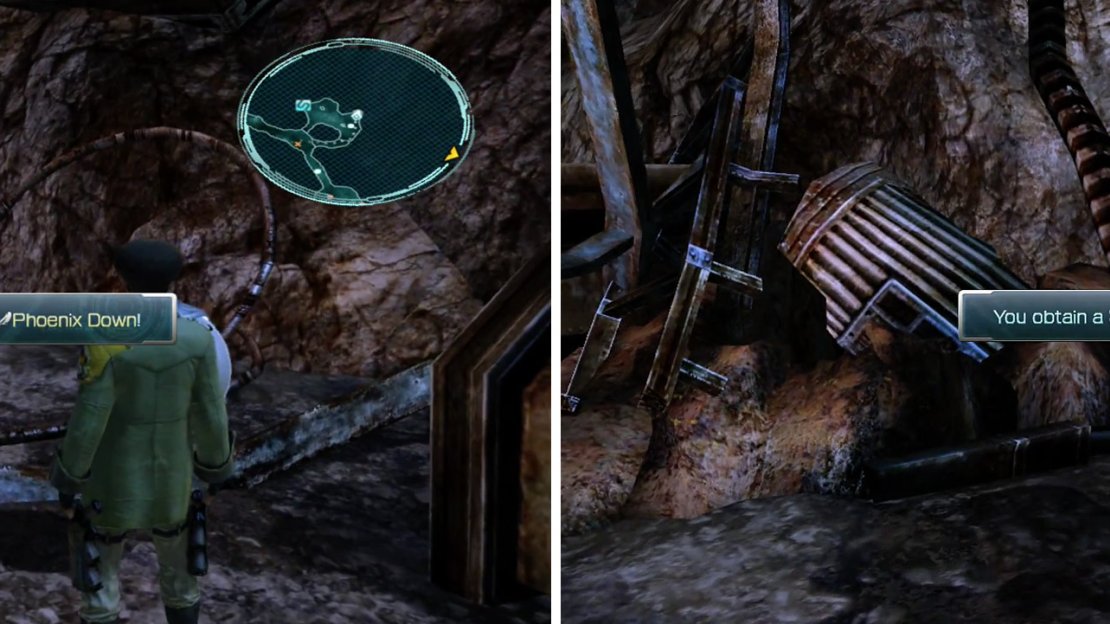 Phoenix Down (left) and a Metal Armband (right).
